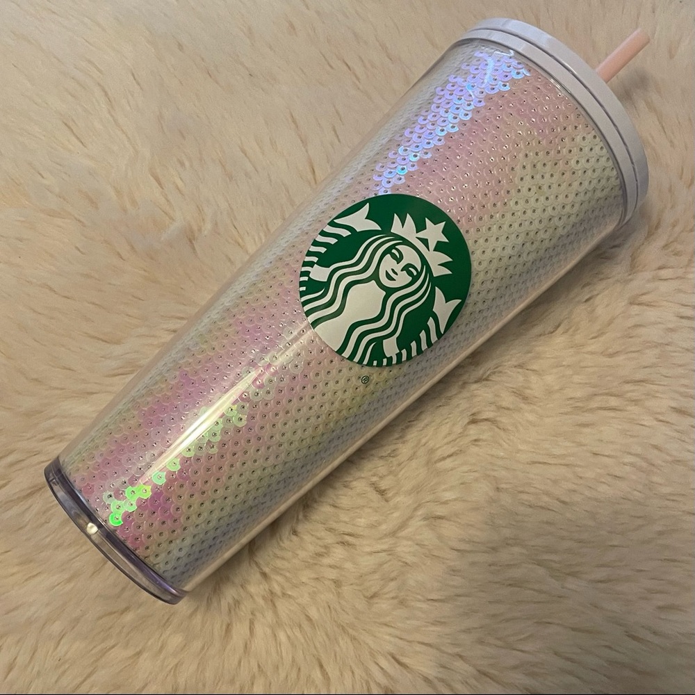 Starbucks Venti Tumbler White Sequin